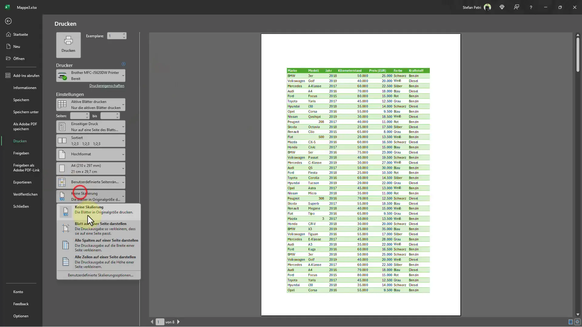 Excel tips: How to print large tables on one page