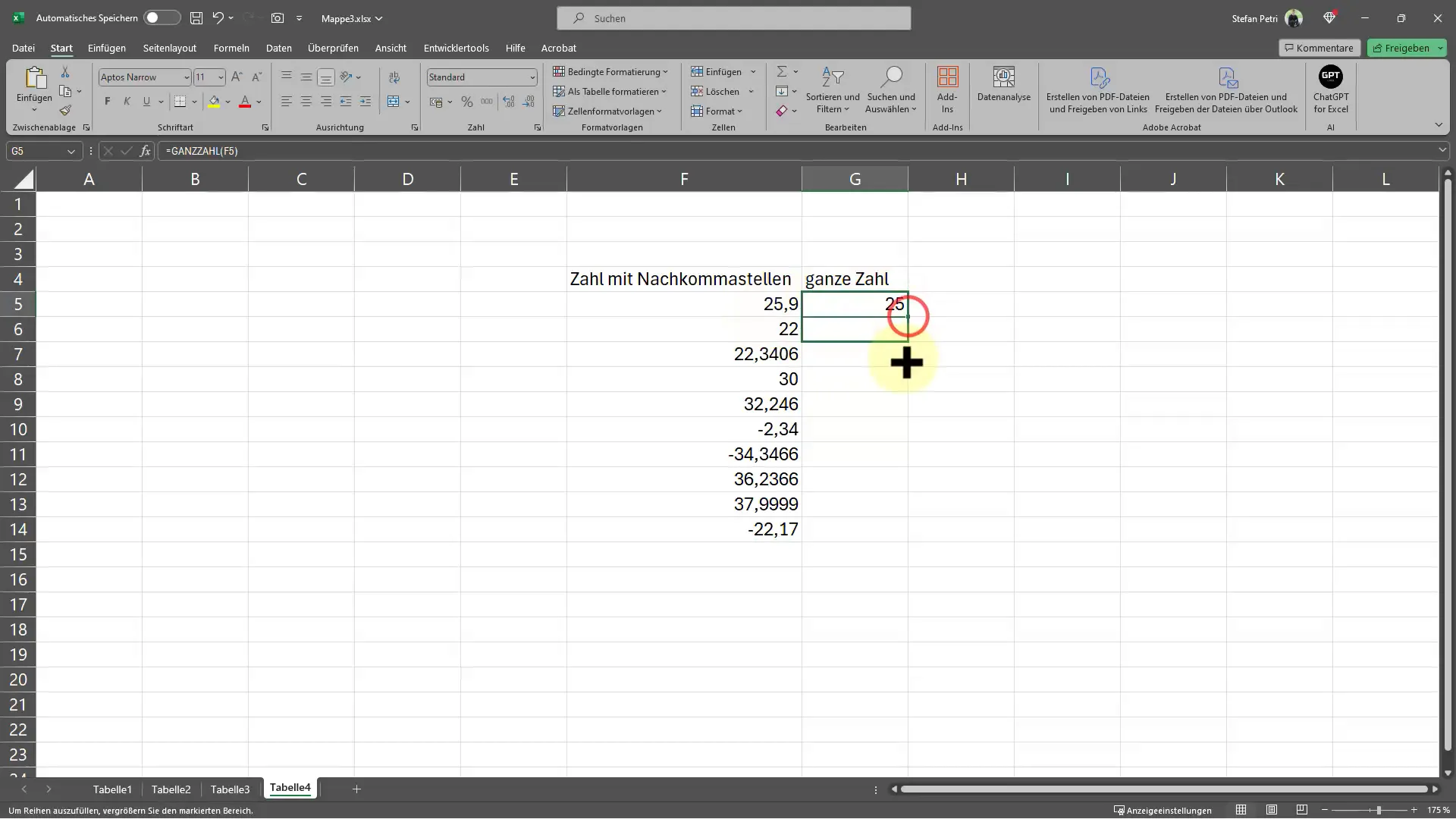 Ganze Zahlen ohne Nachkommastellen in Excel – So funktioniert's