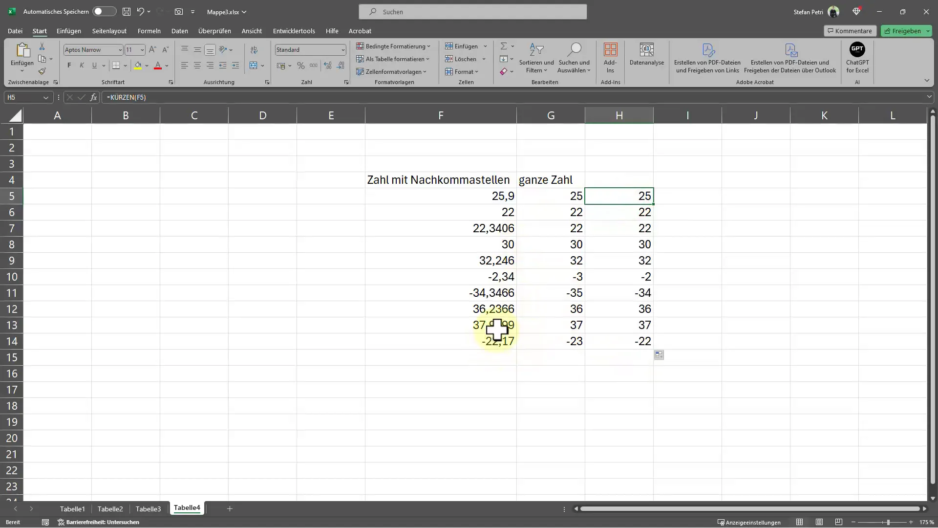 Ganze Zahlen ohne Nachkommastellen in Excel – So funktioniert's