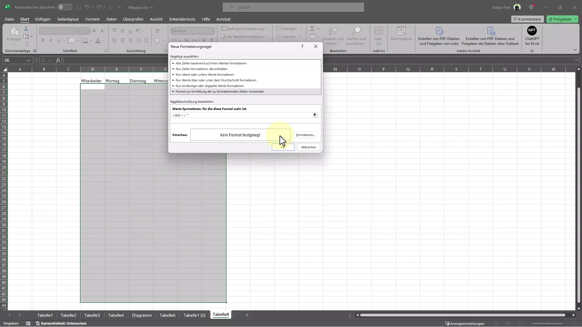 Instrucțiuni simple pentru formatarea automată a cadrului în Excel