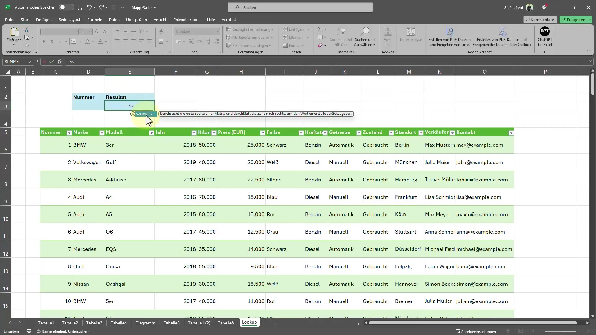 Excel-Tipps: Schnelle Datenfindung mit der SVERWEIS-Funktion