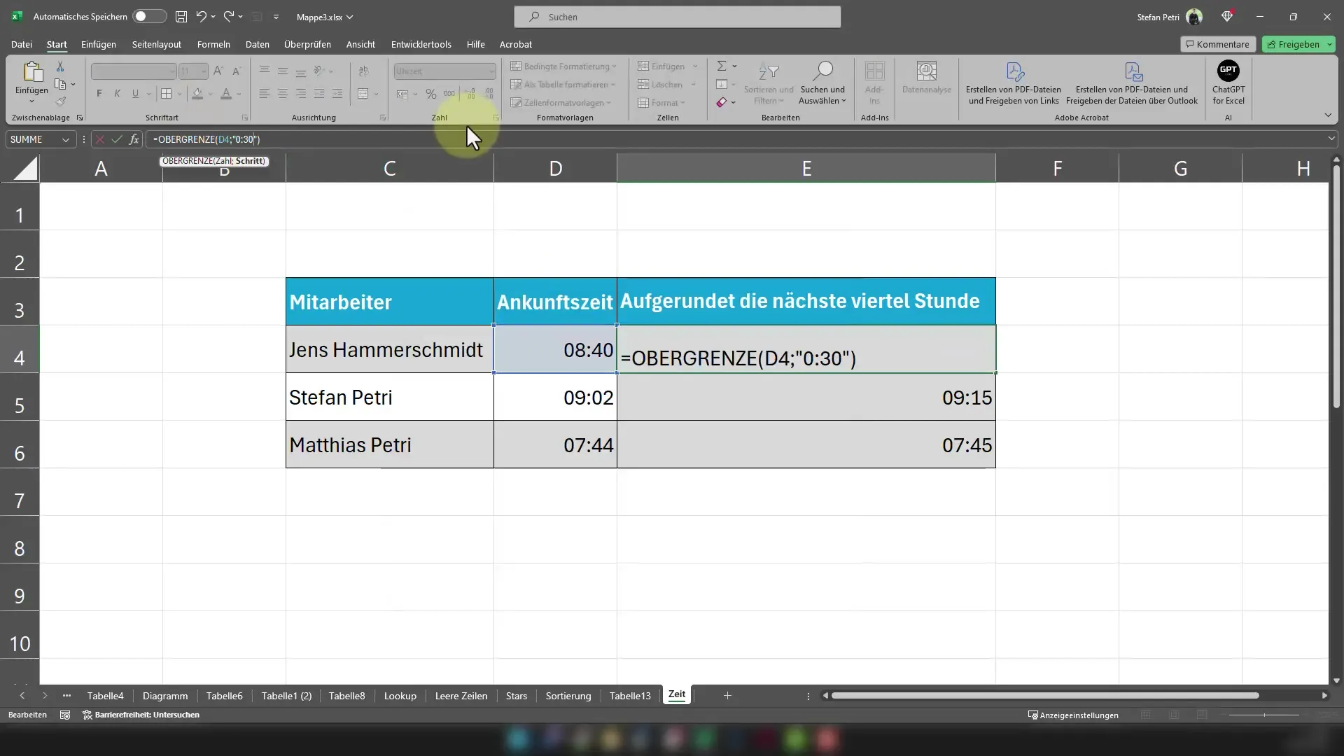 Bulatkan waktu Excel dengan mudah - begini caranya!