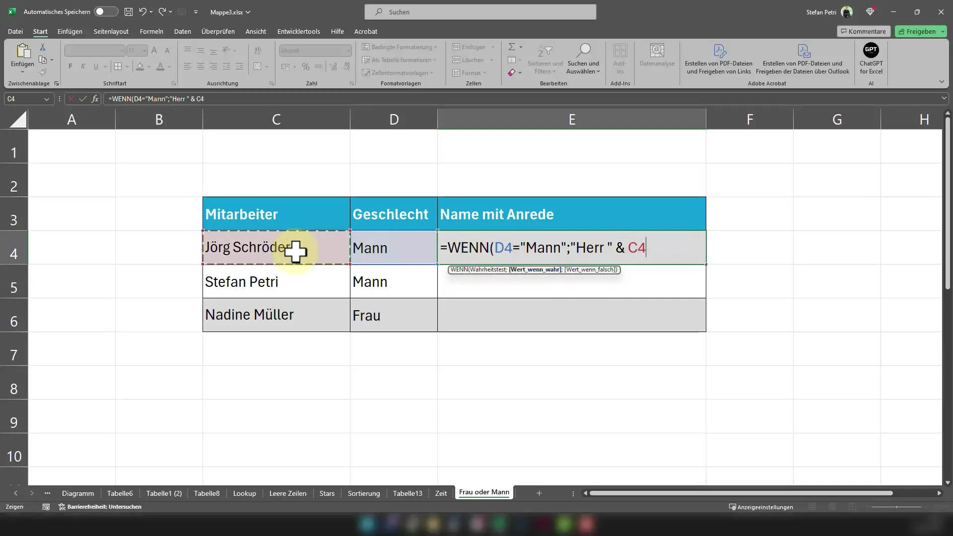 Excel ipuçları: MÜF fonksiyonu ile mükemmel hitap