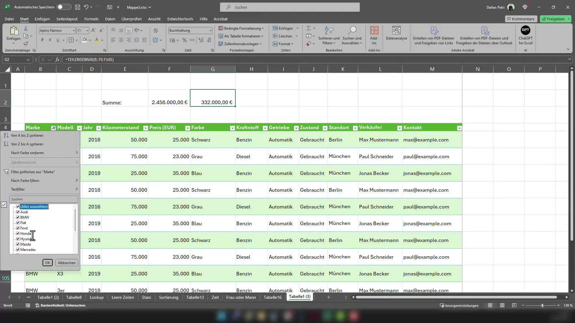 Excel-tip: Dann en korrekt summe, selv med filtrerede data