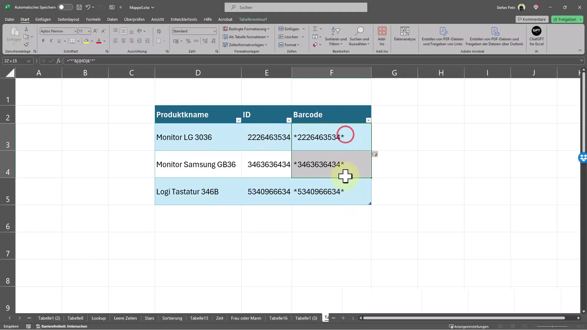 Schnelles Erstellen von Barcodes und QR-Codes in Excel