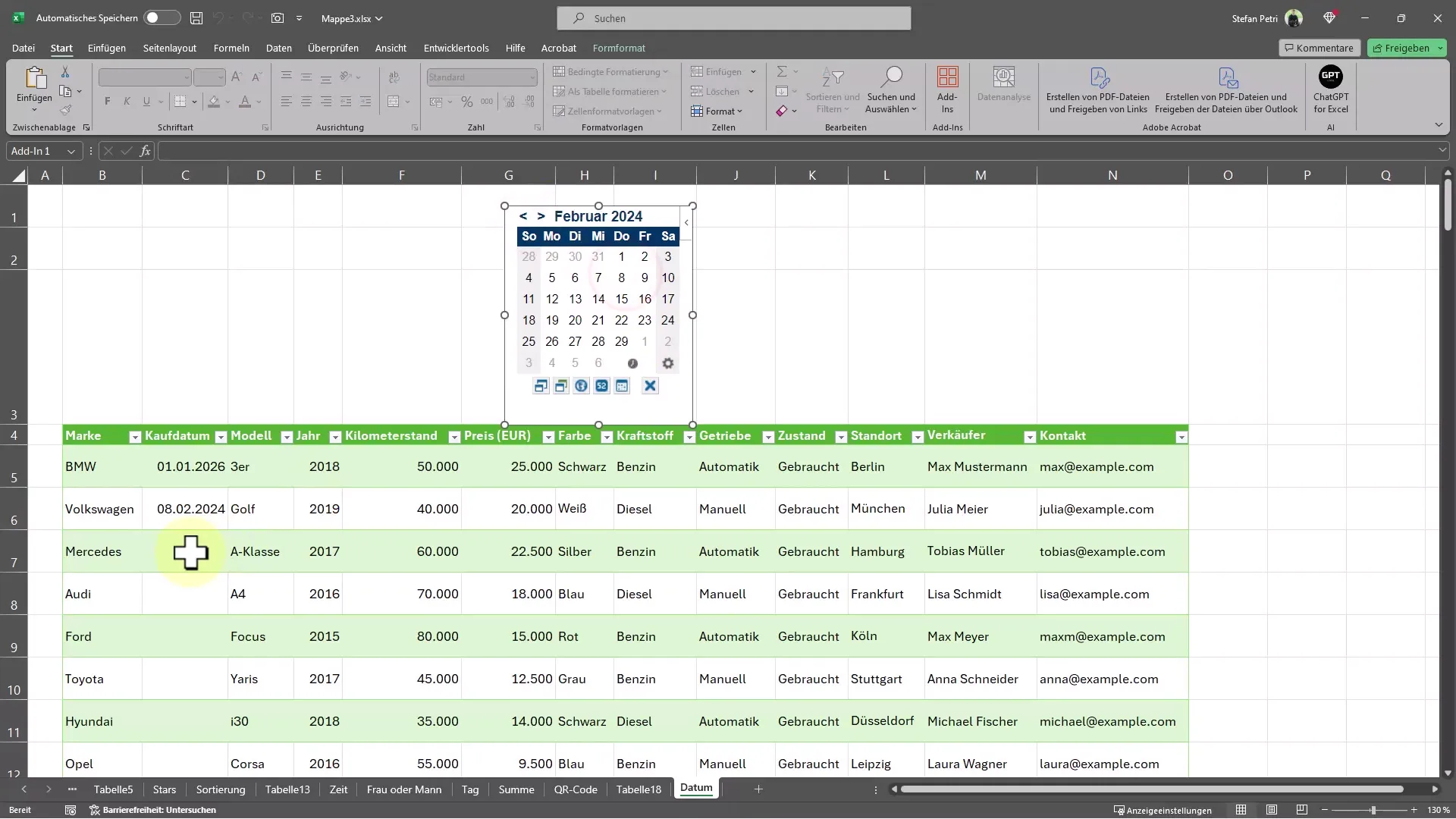 Conseils pratiques Excel pour la saisie de dates avec calendrier