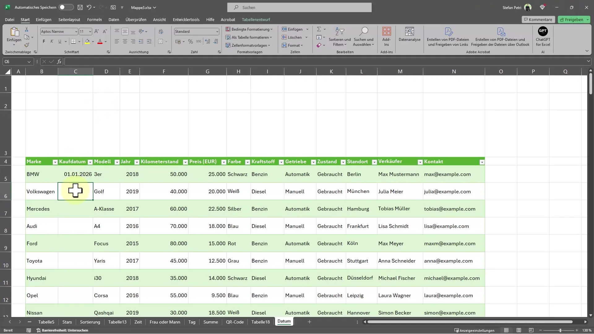 Praktische Excel-Tipps für die Datumseingabe mit Kalender