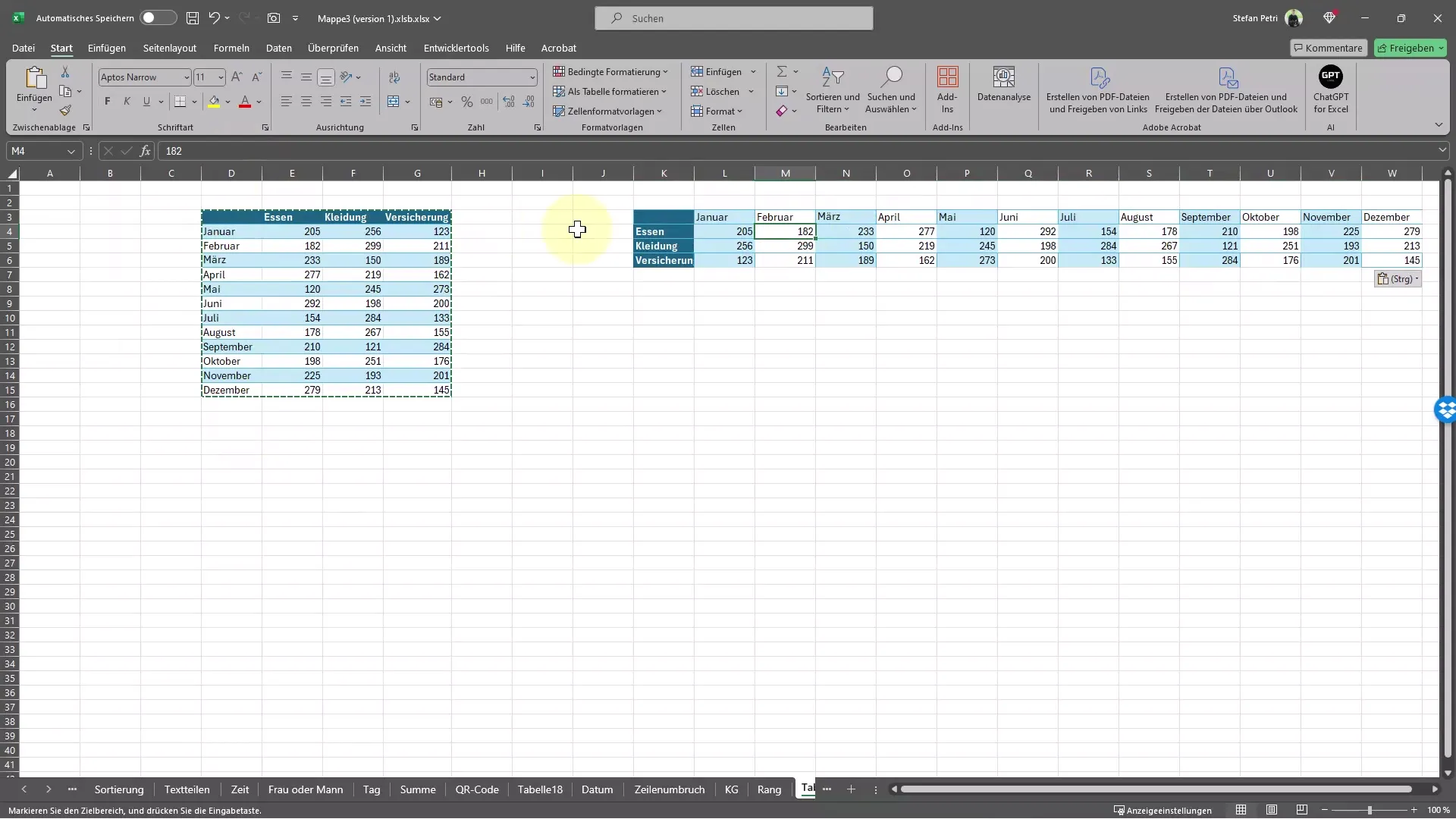 Cambiar filas y columnas en Excel rápidamente