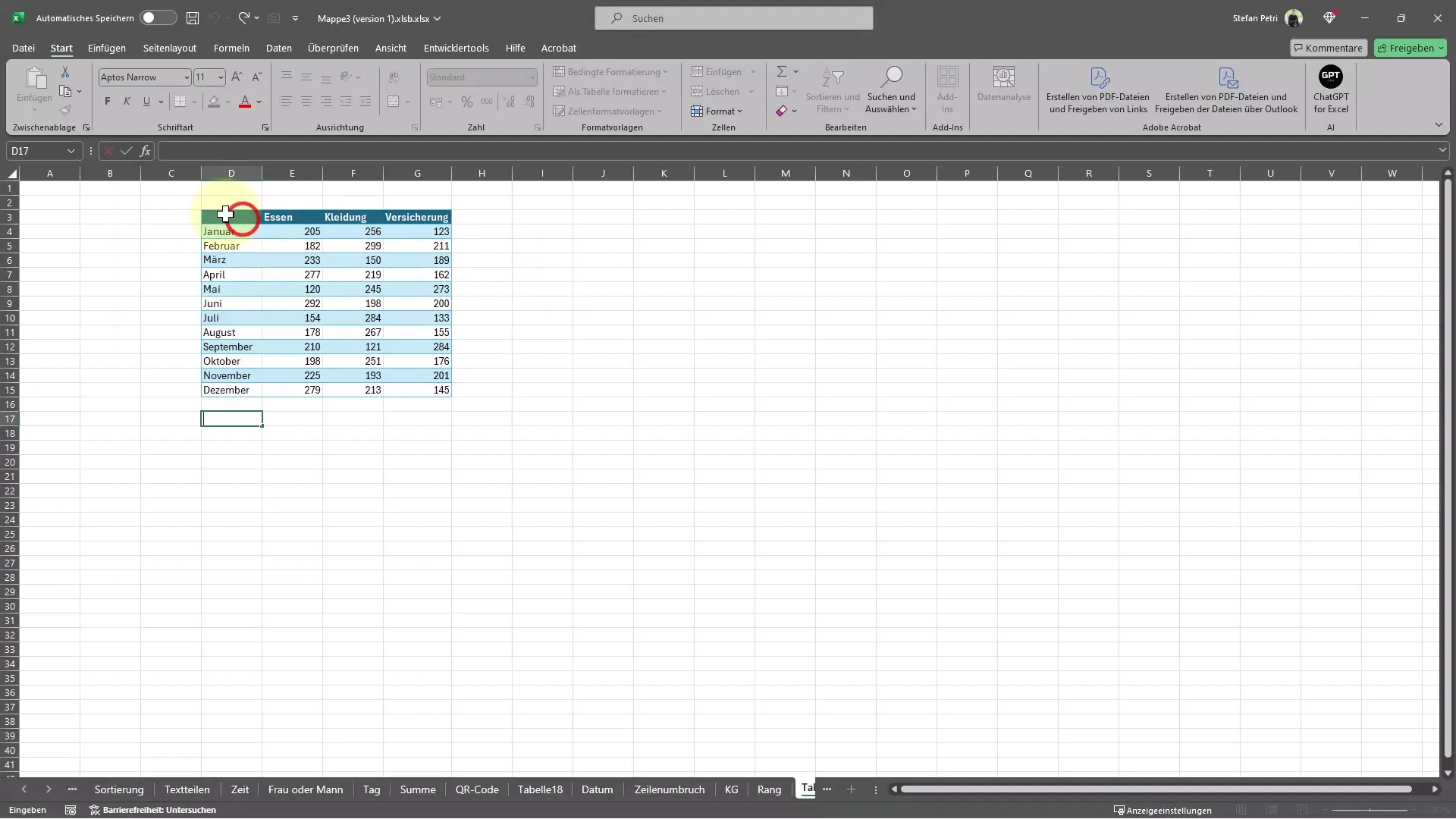 Zeilen und Spalten mit Excel schnell tauschen