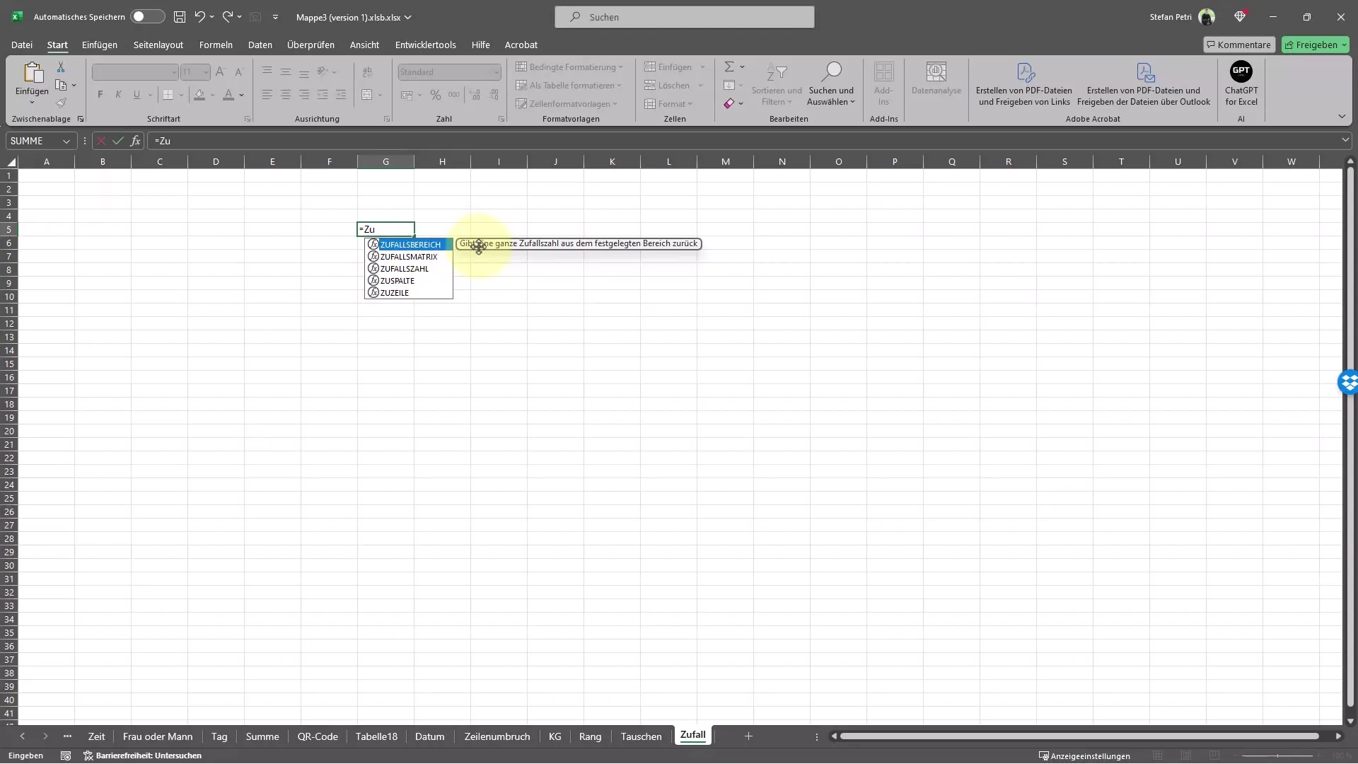 Satunnaisia lukuja Generieren in Excel – yksinkertainen ohje