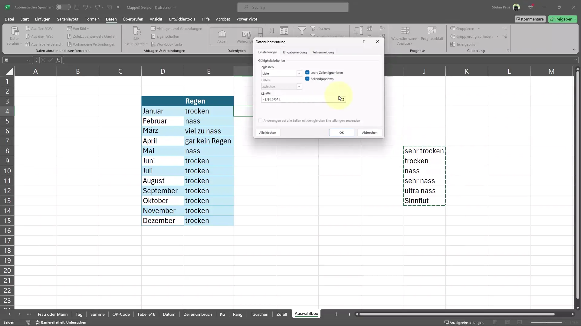 Opprett en nedtrekksmeny for enklere dataregistrering i Excel