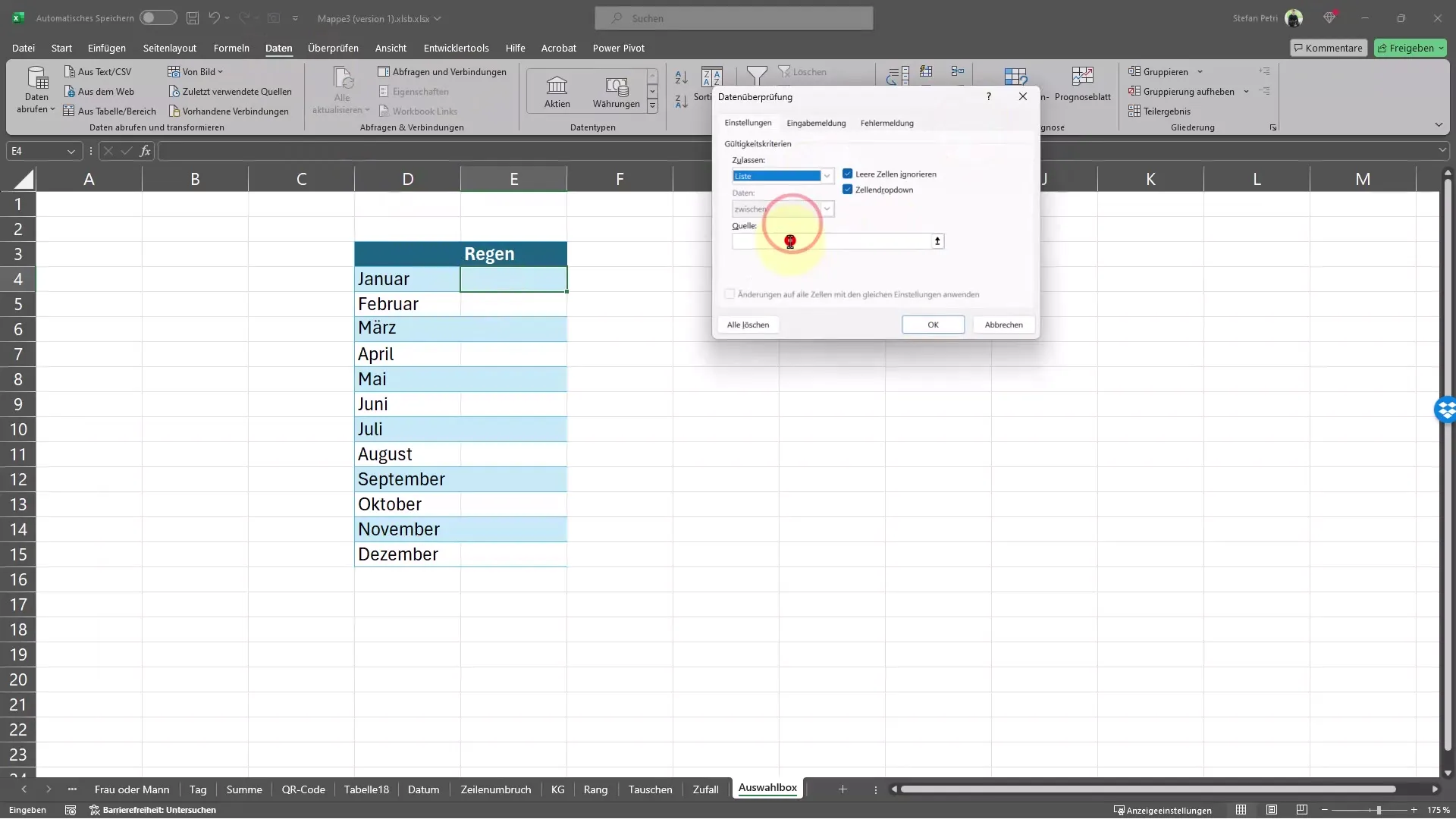 Creare una casella di selezione per una più facile immissione dei dati in Excel