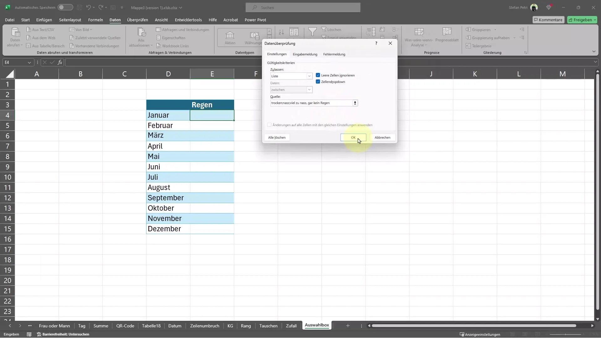 Creare una casella di selezione per facilitare l'inserimento dei dati in Excel