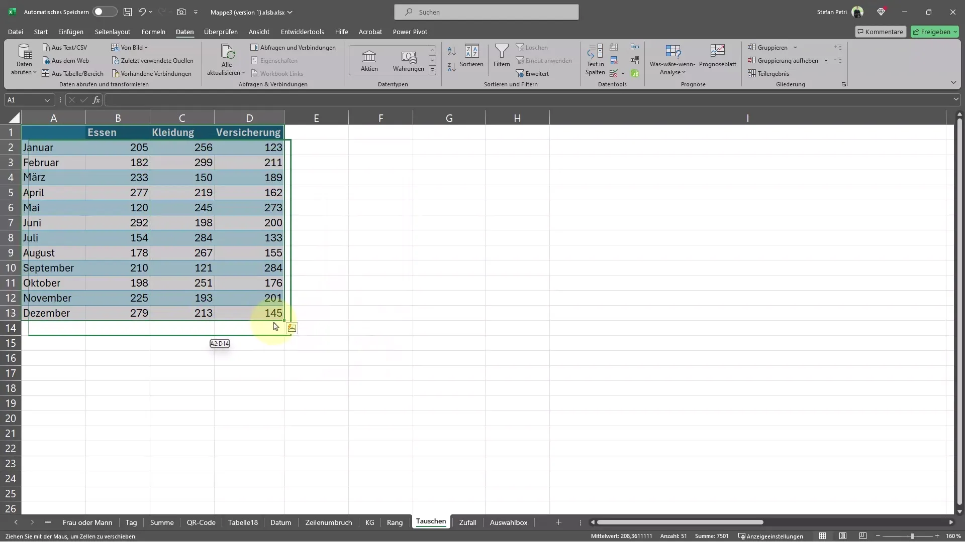 Déplacer et copier rapidement des tableaux dans Excel