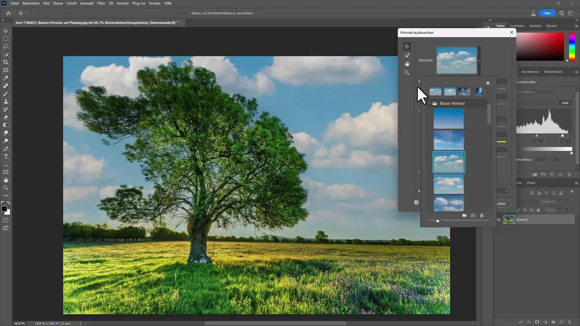 Déourage d'arbres dans Photoshop avec et sans IA