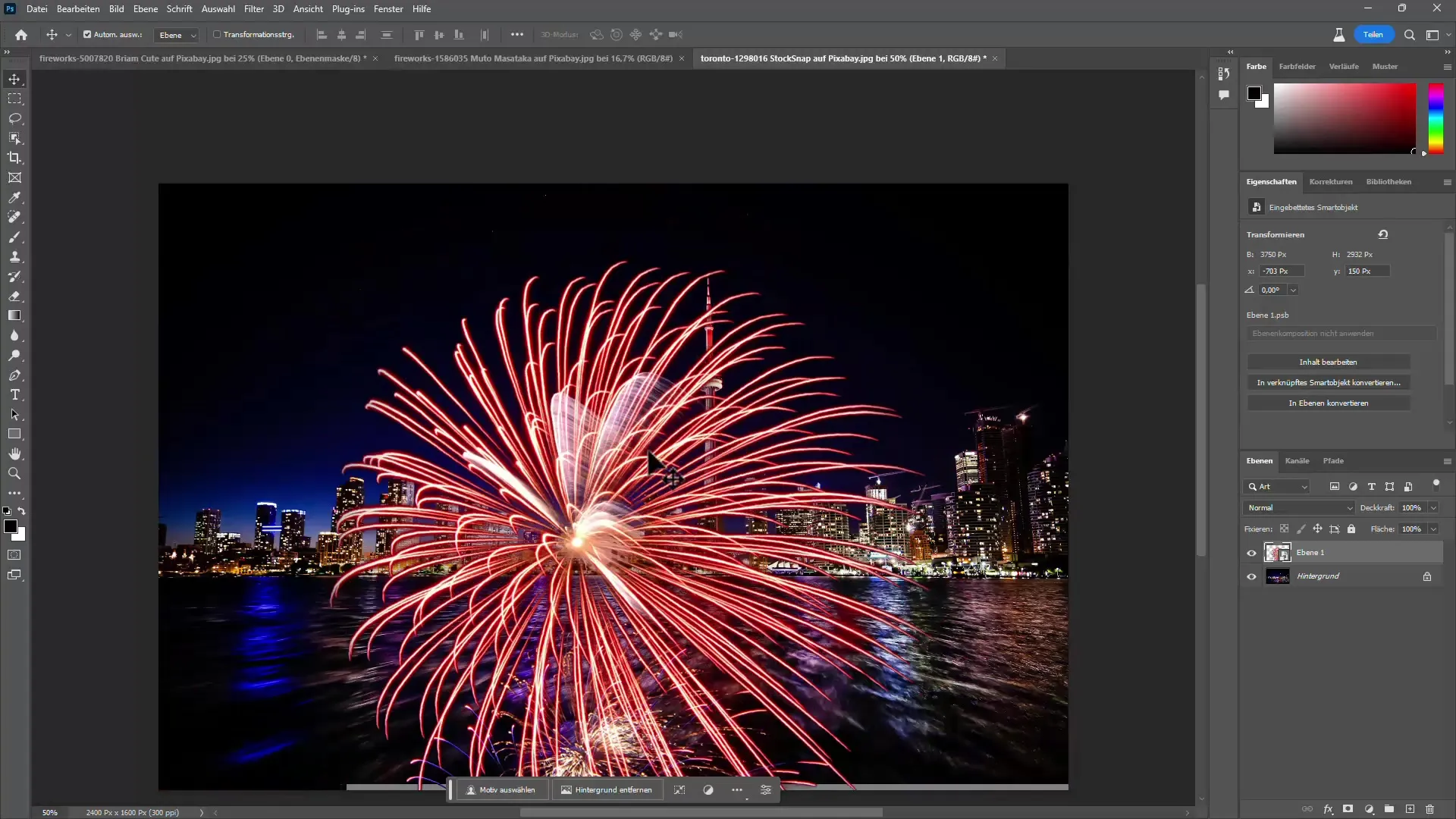 Méthodes efficaces pour détourer un feu d'artifice dans Photoshop