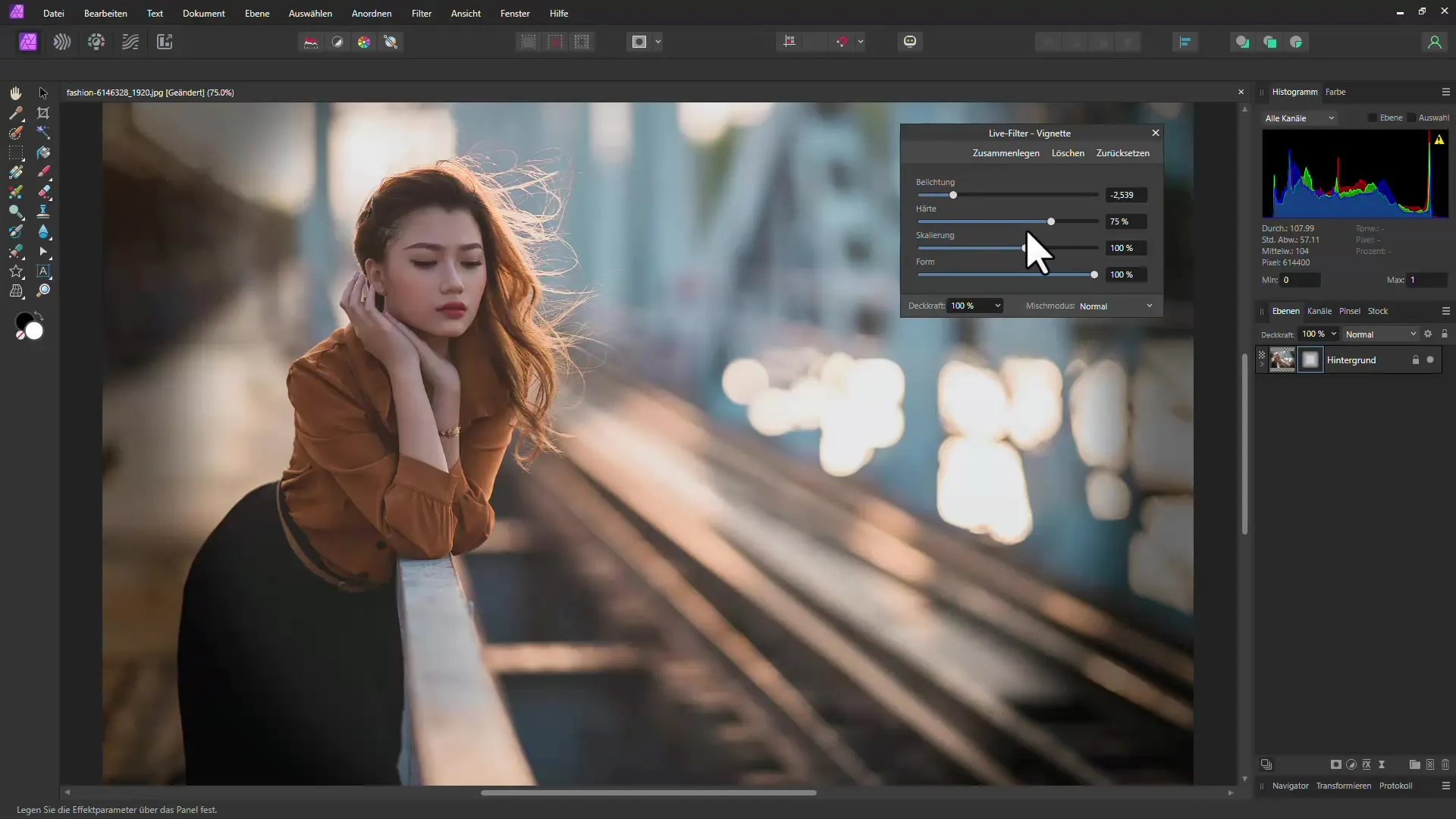 Affinity Photo: Dodajanje vinjete na pameten način - Navodila korak za korakom