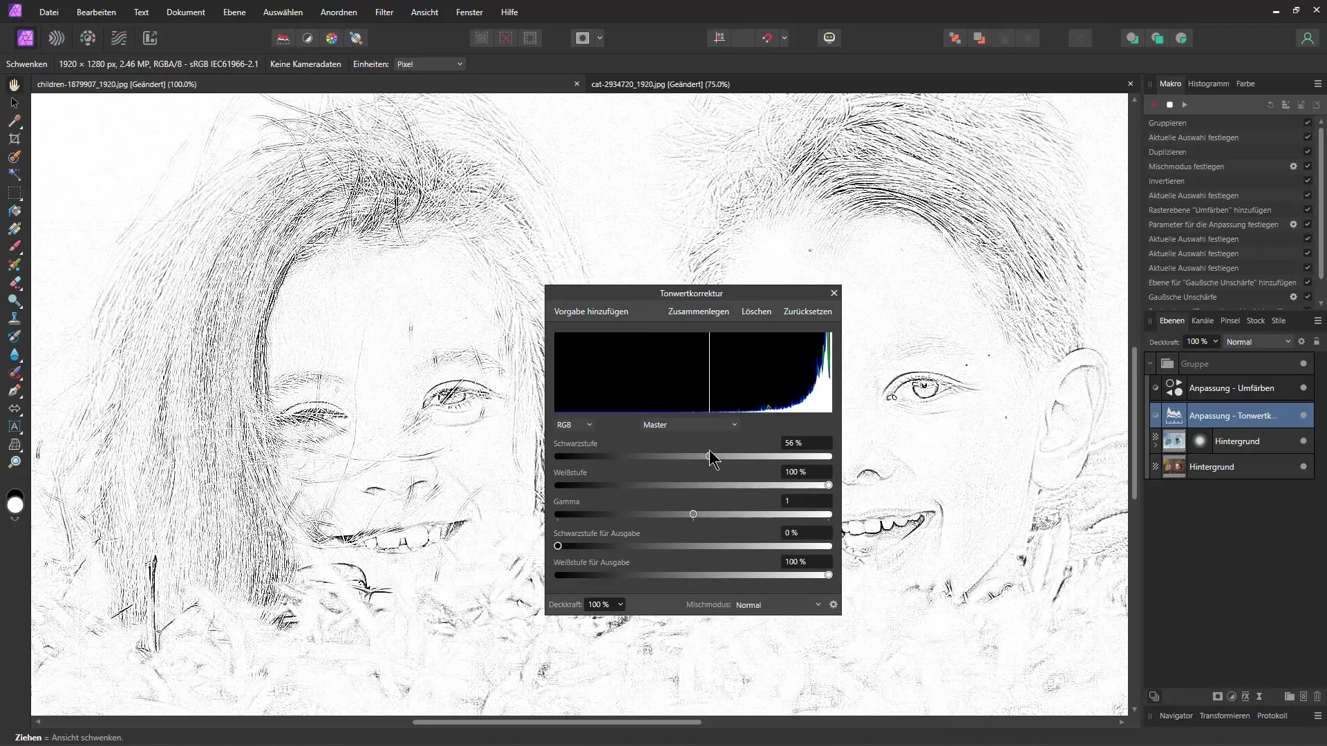 Pencil drawing in Affinity Photo: Step-by-step guide with macros