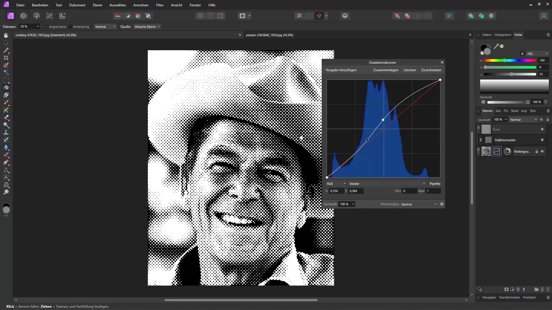 Ustvarjanje učinka poltonskih pikslov v programu Affinity Photo - Celovito navodilo