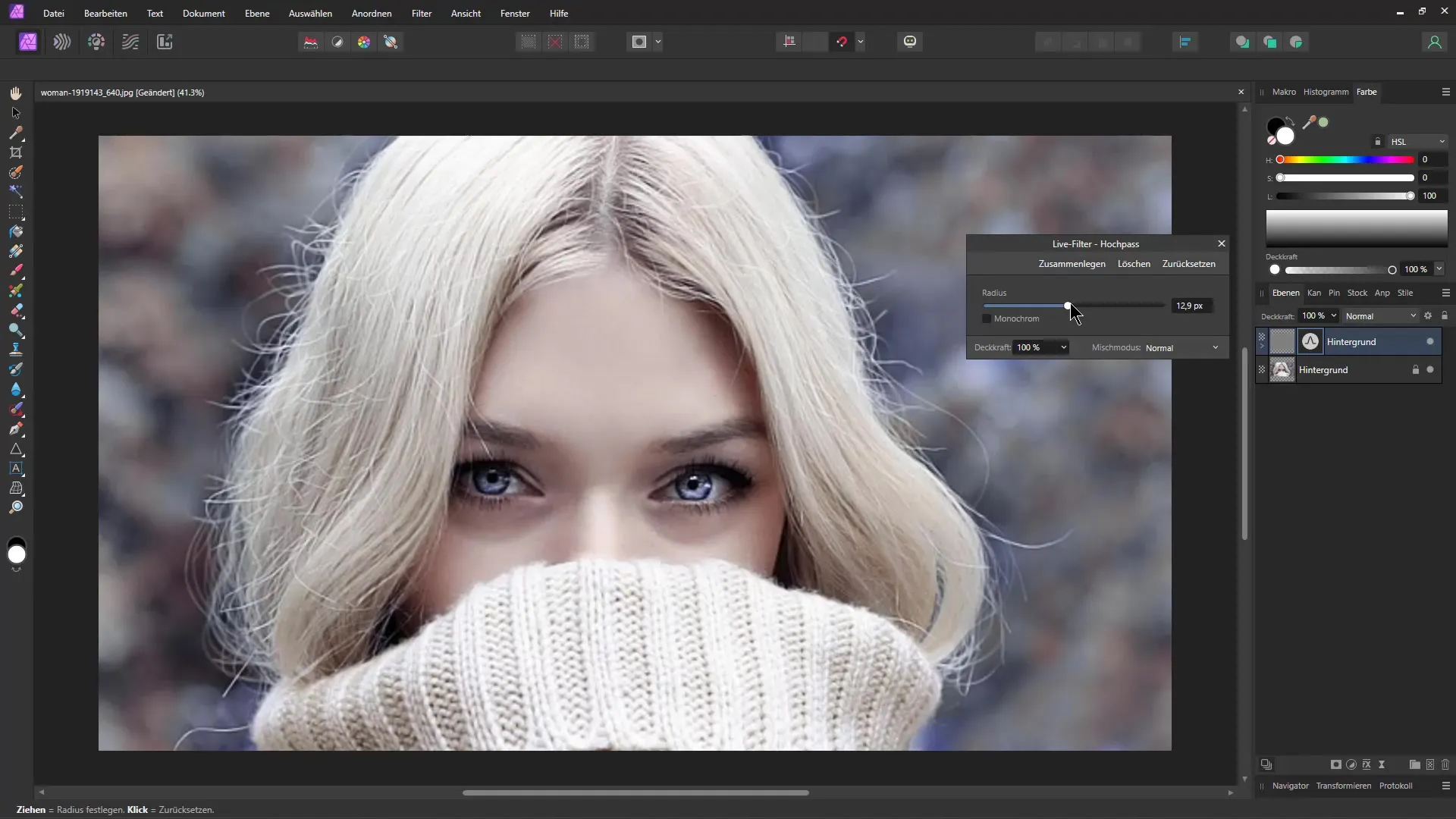 Effective strategies for optimizing low-resolution images in Affinity Photo