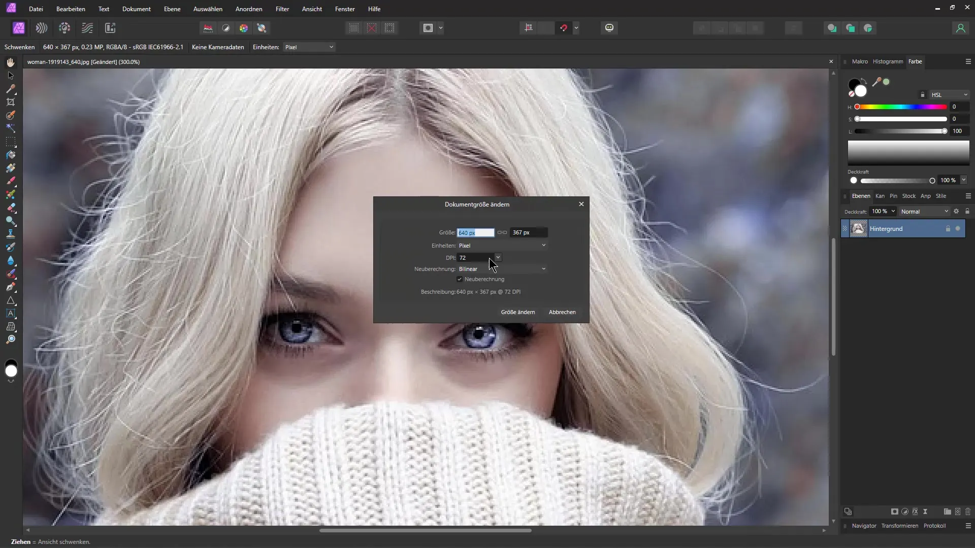 Effective strategies for optimizing low-resolution images in Affinity Photo