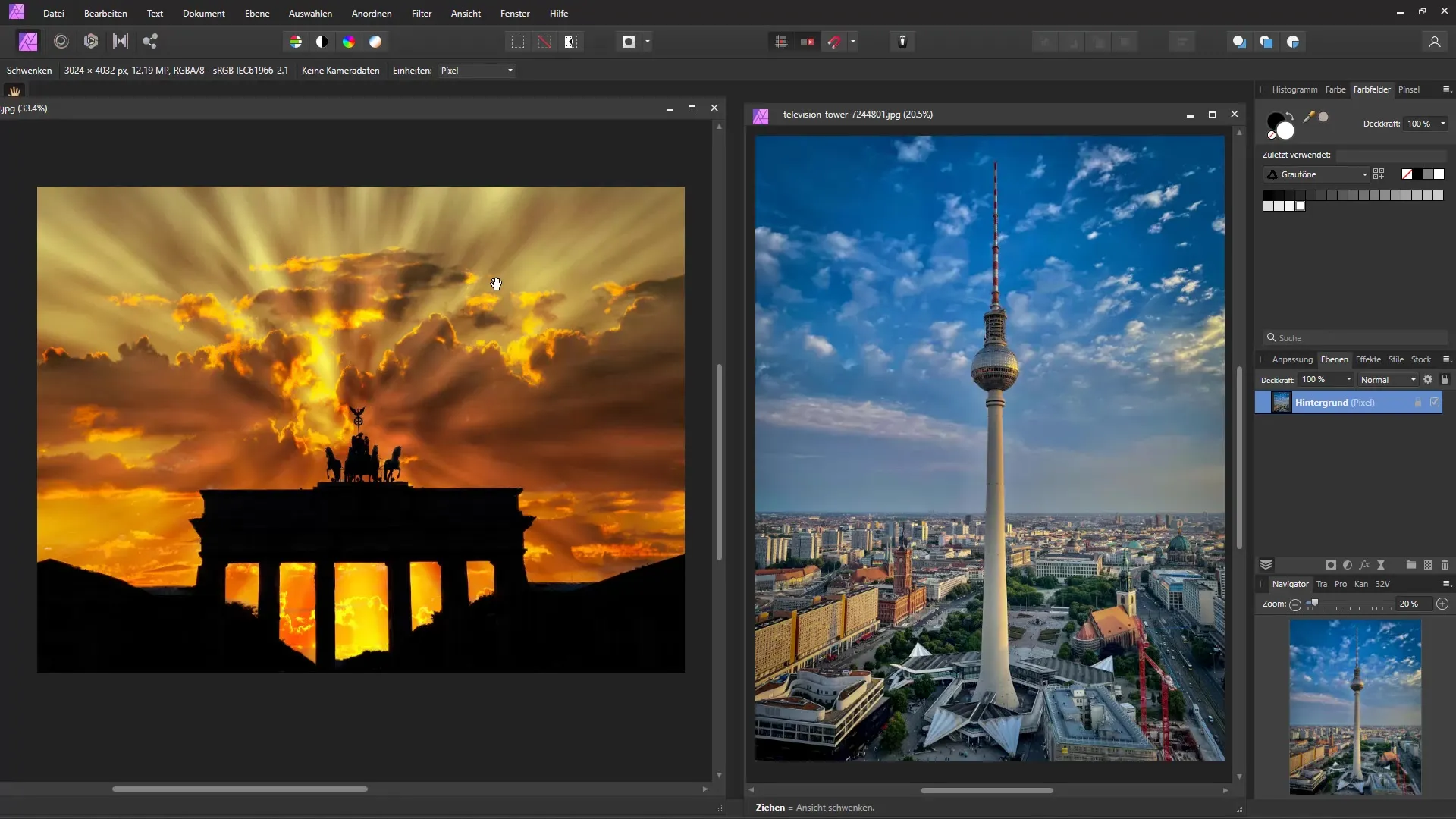 Viena attēla krāsu izskata pārnešana citā attēlā programmā Affinity Photo - ceļvedis