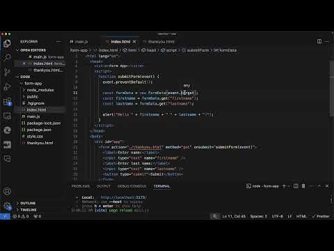 Opprett web-skjemaer: 2.2 | Les skjemadata med JavaScript