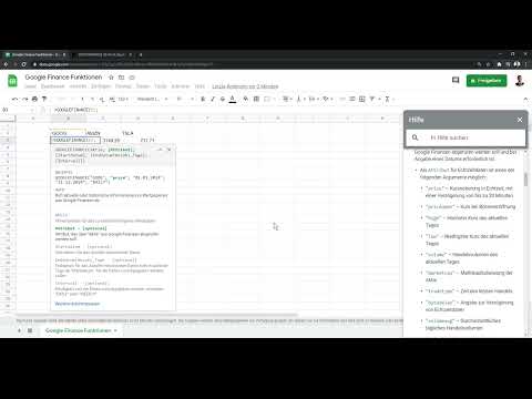 Google Sheets tutorial: 9.1 Google Finance