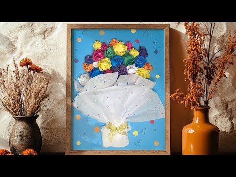 Immagine di anteprima: Semplice lavoretto per bambini: mazzo di fiori 3D di carta