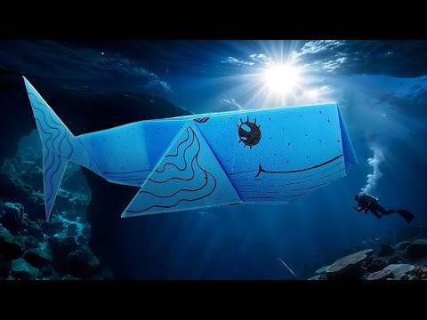 Preview image: Origami Whale for Kids - Step-by-step video tutorial for folding