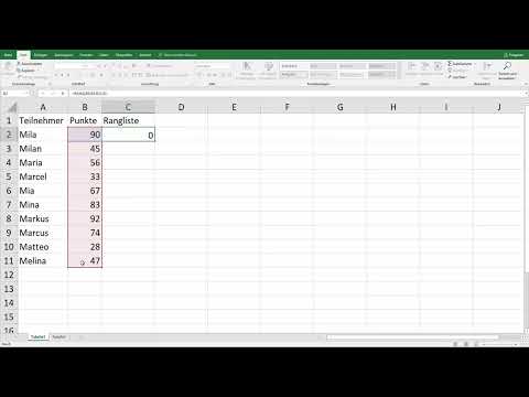 Excel-Tutorial: Pivot, Diagramme und Tabellen-Design zur anschaulichen Daten-Präsentation – 5.6 Ranglisten automatisch generieren