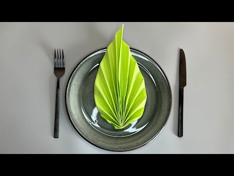 Preview image: Folding napkins leaf - step-by-step instructions with video